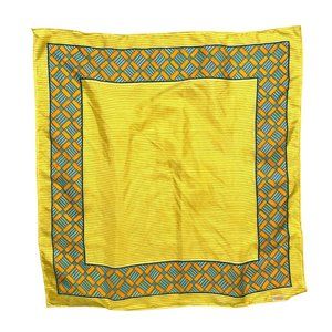 Vintage 60s Yellow Geometric Square Scarf